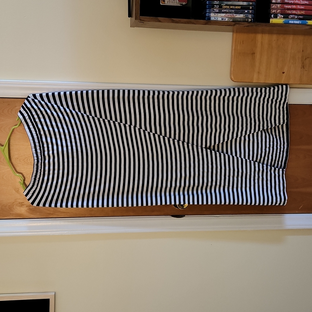 Cynthia Rowley Large Maxi Skirt Navy/White